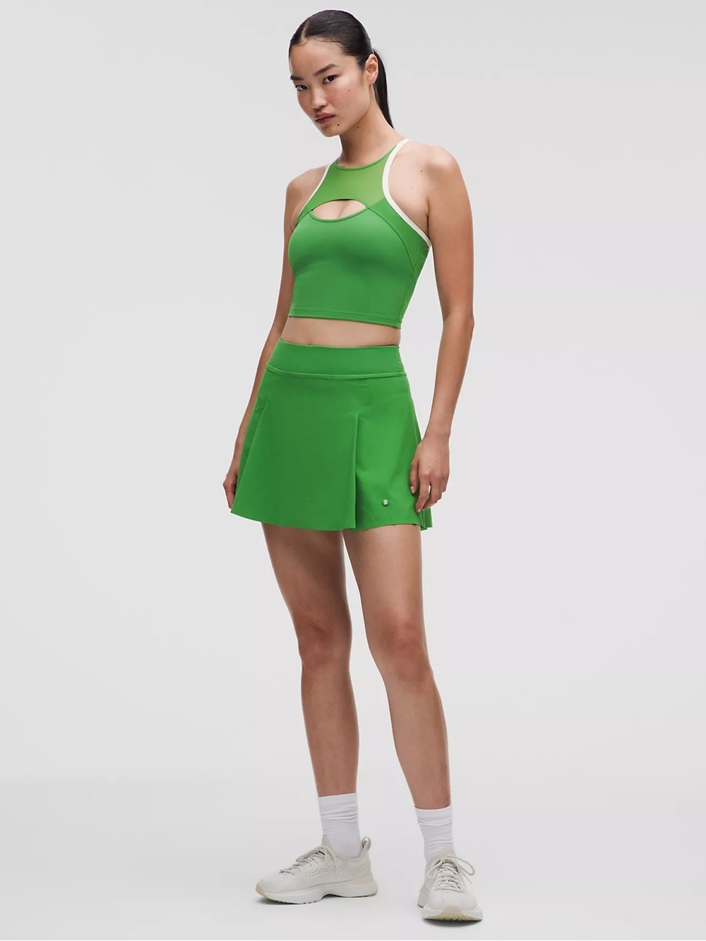 Lululemon Bright Green A-Line Side-Pleat Tennis Skort